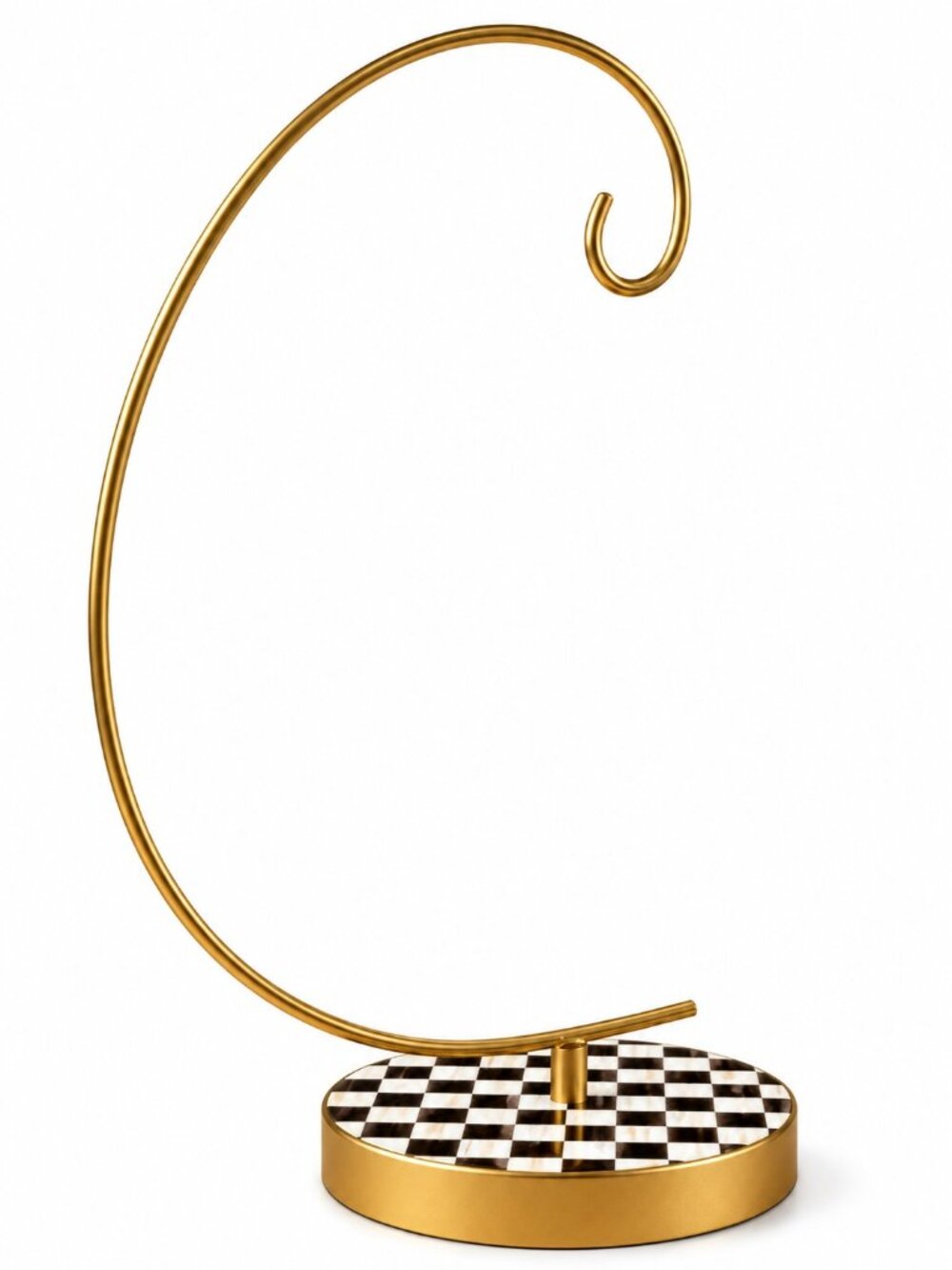 MacKenzie-Childs Classic Courtly Check Ornament Display Stand Gold New in Box N